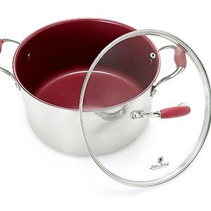 Tri-Ply 8qt Deep Stock Pot w/ Dual Handles & Lid  ( New with box)